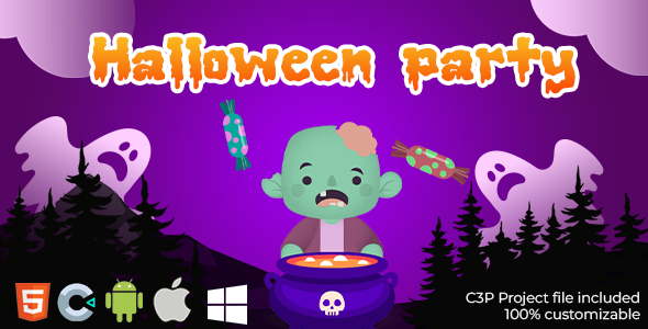 Halloween Candy - HTML5 Game Template(Construct 3) - CodeCanyon Item for Sale