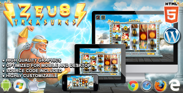 Zeus Treasures Slot Machine - Premium HTML5 Casino Game - CodeCanyon Item for Sale