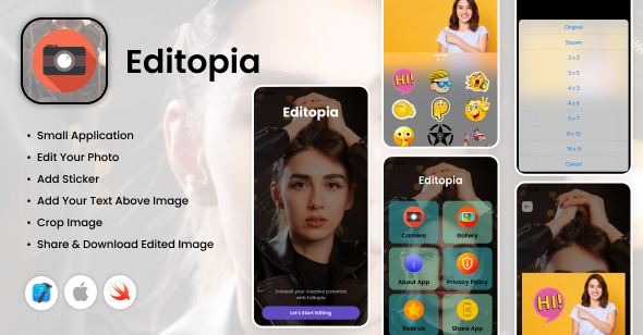 Editopia - iOS App - Photo Editing Application - CodeCanyon Item for Sale