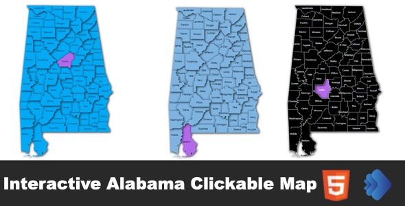 Interactive Alabama Clickable MAP - CodeCanyon Item for Sale