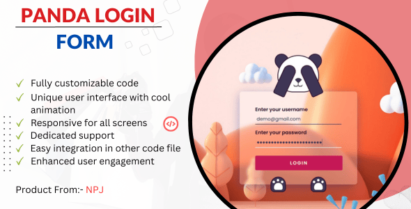 Panda Animated Login Form - CodeCanyon Item for Sale