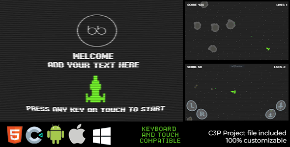 Galactic Wars - Asteroids - HTML5 & Construct 3 C3P Files - CodeCanyon Item for Sale