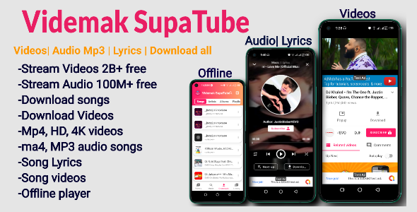 Videmak SupaTube | All in one; Videos, Audio, Lyrics, Stream and Download - CodeCanyon Item for Sale