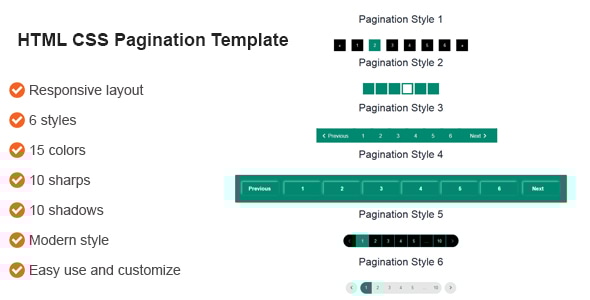 HTML CSS Pagination Template - CodeCanyon Item for Sale