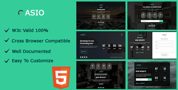 Casio - Coming Soon HTML5 Template - CodeCanyon Item for Sale