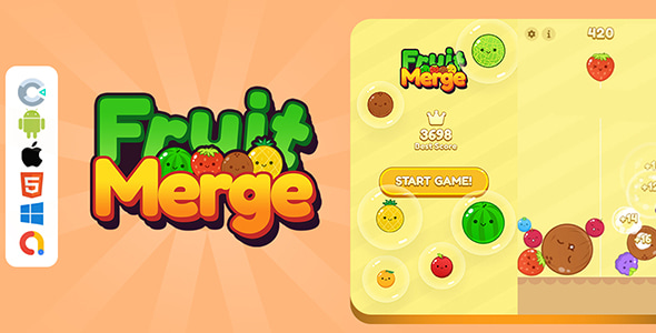 Watermelon Fruit 2048 - HTML5 Game (Construct 3) - CodeCanyon Item for Sale
