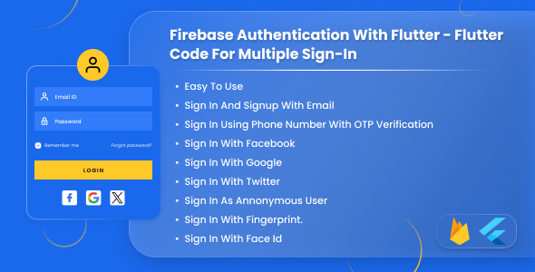 Firebase Authentication with Flutter - Flutter Code for Multiple Sign-In - CodeCanyon Item for Sale