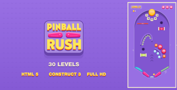 Pinball Rush - HTML5 Game (Construct3) - CodeCanyon Item for Sale