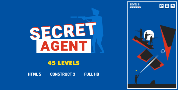 Secret Agent - HTML5 Game (Construct3) - CodeCanyon Item for Sale