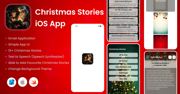 Christmas Stories - iOS App - Story App - Children's Christmas Stories - CodeCanyon Item for Sale