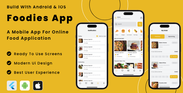 Food App - Online Ultimate Food Ordering Flutter App | Android | iOS Mobile App Template - CodeCanyon Item for Sale