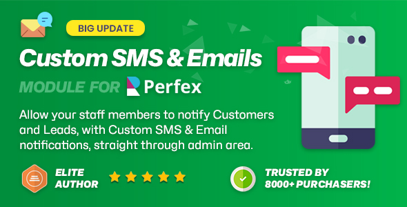Custom SMS & Email Notifications module for Perfex CRM - CodeCanyon Item for Sale