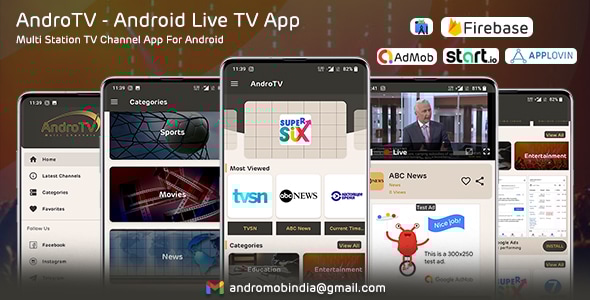 AndroTV - Android Multiple TV Channels App (Live Streaming) - CodeCanyon Item for Sale