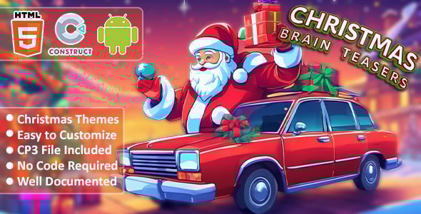 Christmas Brain Teasers Game - Educational Memory Puzzle Game - HTML5 and Android with Construct 3 - CodeCanyon Item for Sale