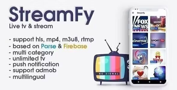 StreamFy - Live streaming tv (android) - CodeCanyon Item for Sale