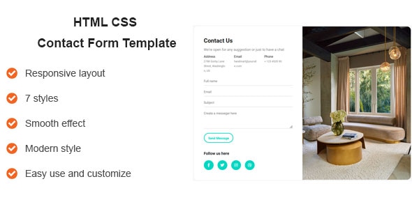 HTML CSS Contact Form Template - CodeCanyon Item for Sale