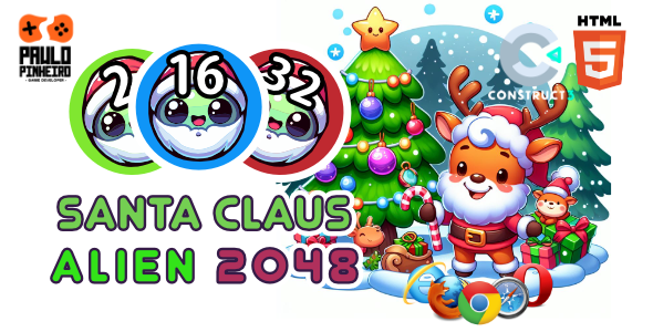 Santa Claus Alien 2048 HTML5 Game - (With Construct 3 Source-code .c3p) - CodeCanyon Item for Sale