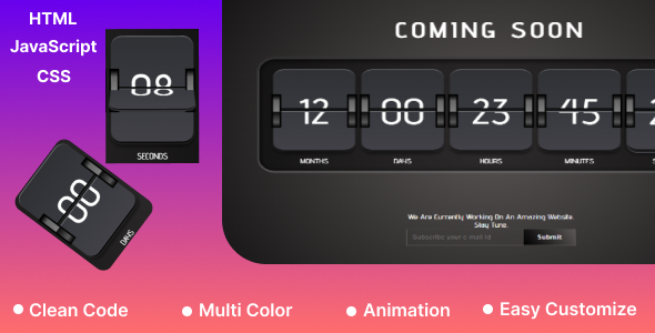 Coming Soon Timer | Countdown Timer | Multicolor Countdown - CodeCanyon Item for Sale