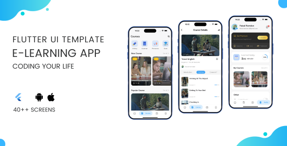 Flutter E-Learning App UI Template | English Course App (UI only) - CodeCanyon Item for Sale