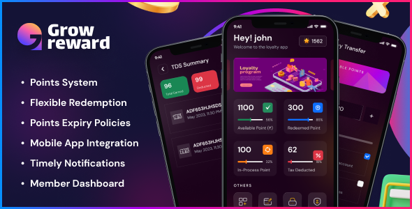 Growreward | Loyalty Management app | Flutter template - CodeCanyon Item for Sale