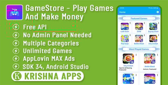 GameStore - All in One Game Bundle With Earning System Android Studio - CodeCanyon Item for Sale