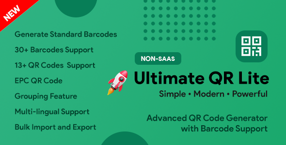 UltimateQR Lite - QR Code Builder + Barcode Generator | Laravel PHP Script - CodeCanyon Item for Sale