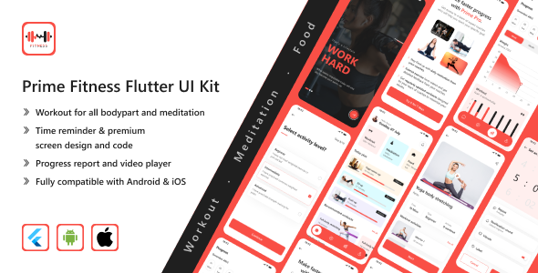 Prime Fitness Flutter App UI Kit - CodeCanyon Item for Sale