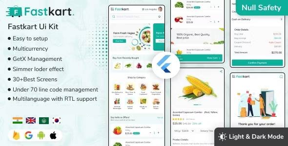 Grocery & Vegetables eCommerce Flutter App Template - Fastkart - CodeCanyon Item for Sale