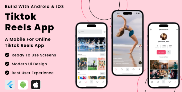 TiktokReels App - Social Media App | Instagram Reels Flutter App | Android | iOS Mobile App Template - CodeCanyon Item for Sale