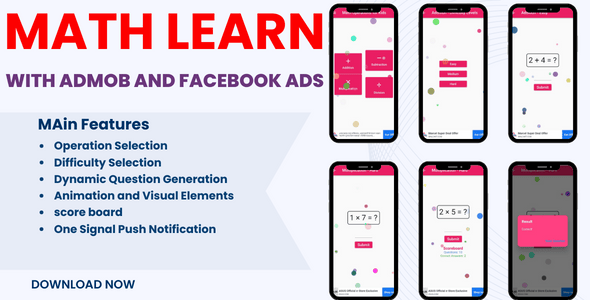 Math Learn ( Admob & Facebook Ads ) - CodeCanyon Item for Sale