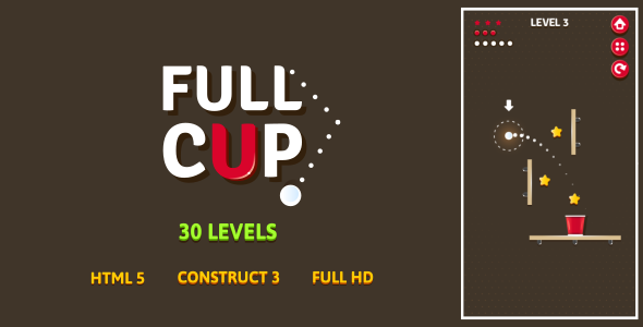 Full Cup - HTML5 Game (Construct3) - CodeCanyon Item for Sale