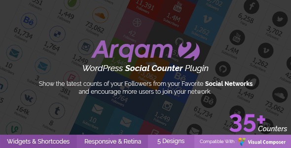 Social Counter Plugin for WordPress - Arqam - CodeCanyon Item for Sale