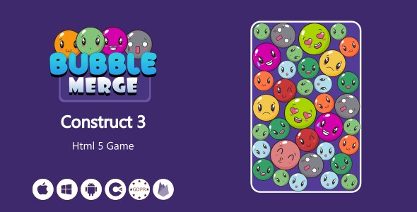 Bubble Merge - HTML5 Game (Construct 3) - CodeCanyon Item for Sale