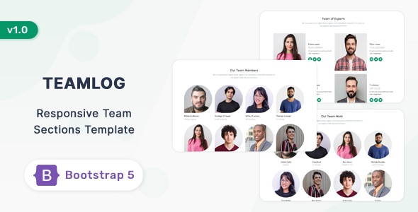 Teamlog - Bootstrap 5 Team Section Template - CodeCanyon Item for Sale