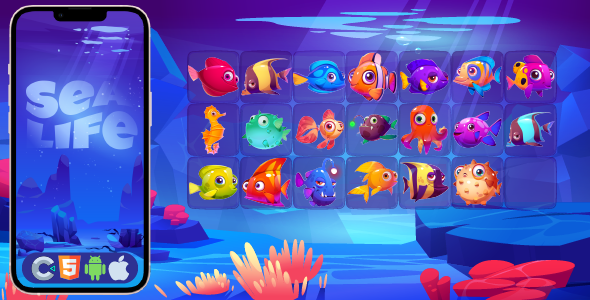 Sea Life - HTML5 Game, Construct 3 - CodeCanyon Item for Sale