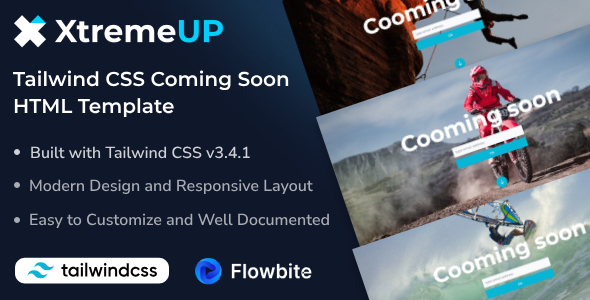 XtremeUP - Tailwind CSS Coming Soon HTML Template - CodeCanyon Item for Sale