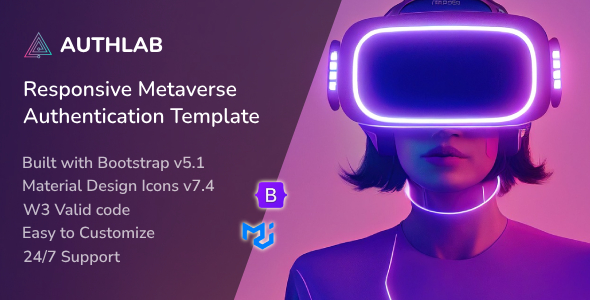 Authlab - Responsive Metaverse Authentication Bootstrap Template - CodeCanyon Item for Sale