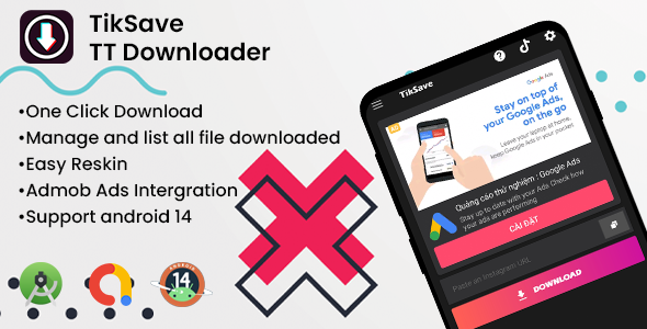 TikSave - TikTok Video Downloader App Without Watermark - CodeCanyon Item for Sale