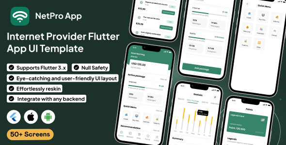 NetPro UI Template | Internet Service Provider App | Flutter | Data ...