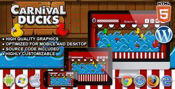 Carnival Ducks - HTML5 Shooting Game - CodeCanyon Item for Sale
