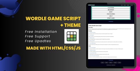 Online Wordle Web Game Script and Theme - CodeCanyon Item for Sale