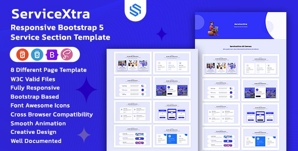 ServiceXtra - Responsive Bootstrap 5 Service Section Template - CodeCanyon Item for Sale