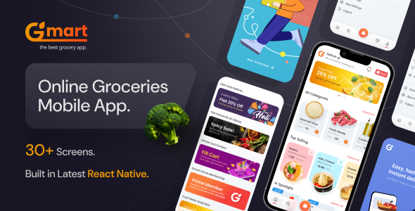 Gmart - React Native Grocery Shopping App Template - CodeCanyon Item for Sale