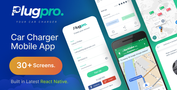PlugPro - EV Car Charging React Native Mobile App - CodeCanyon Item for Sale
