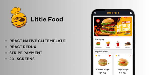 Little Food Theme - React Native - CodeCanyon Item for Sale