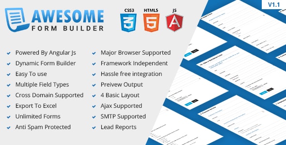 Awesome - Angular JS Form Builder by Potenzaglobalsolutions | CodeCanyon