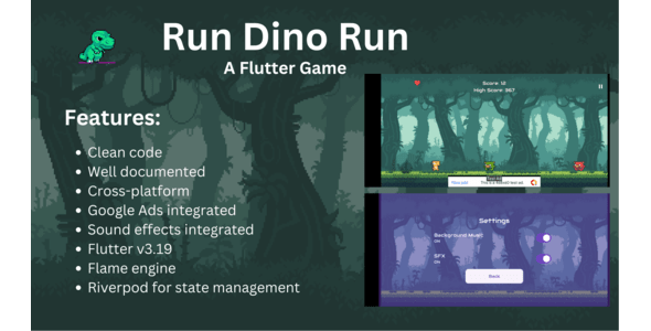 Run Dino Run - Flutter Game - CodeCanyon Item for Sale