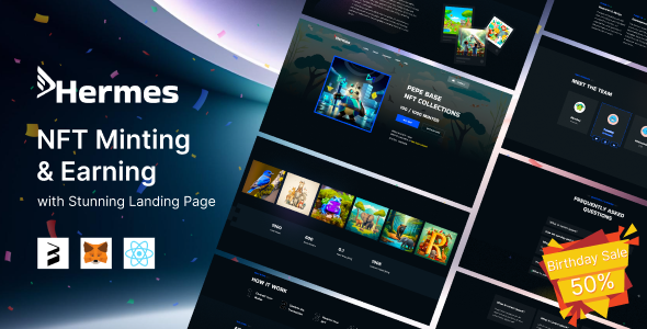 Hermes - NFT Marketplace Website | ReactJS | Web3 | MetaMask - CodeCanyon Item for Sale