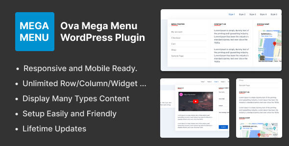 Ova Mega Menu WordPress Plugin - CodeCanyon Item for Sale