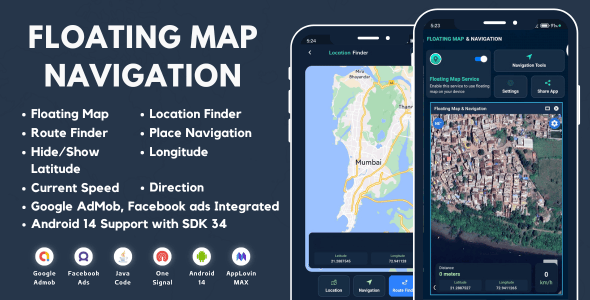 Floating Map Navigation with AdMob Ads Android - CodeCanyon Item for Sale